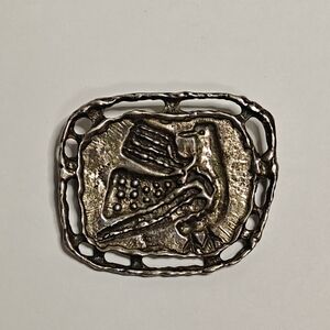 RARE Modernist Brutalist Guy Vidal Phoenix Bird / Dove Pin Brooch